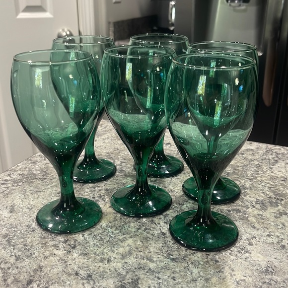 Libbey Dining 6 Vintage Juniper Green Libbey Wine Glasses Poshmark
